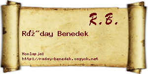 Ráday Benedek névjegykártya