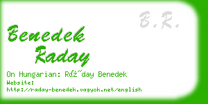 benedek raday business card